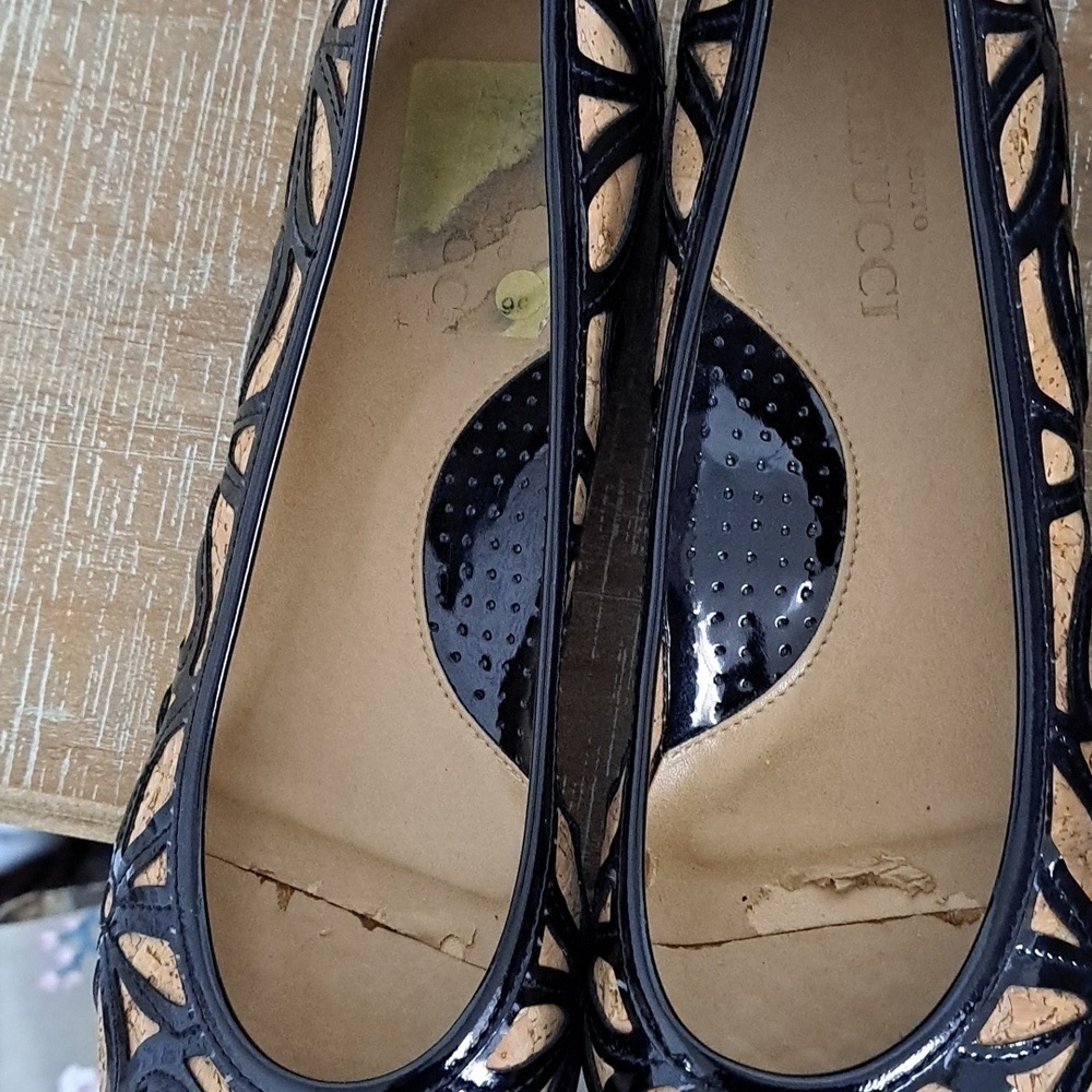 Sesto Meucci Ballet Flats black patent leather and cork size 10 - Picture 5 of 5